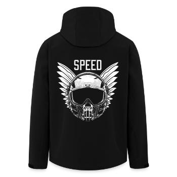 Speed - Recycelte Männer Softshell-Jacke von Stanley/Stella - Schwarz - Hinten - AI Model Male 185 light (185cm)