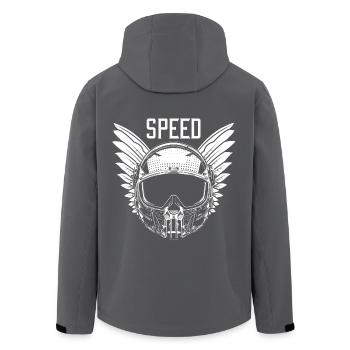 Speed - Men’s Recycled Softshell Jacket by Stanley/Stella - anthracite - Back - AI Model Male 185 light (185cm)