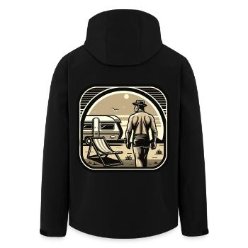 Camping holidaymakers - Men’s Recycled Softshell Jacket by Stanley/Stella - black - Back - AI Model Male 185 light (185cm)