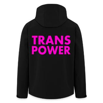 Trans power - Recycelte Männer Softshell-Jacke von Stanley/Stella - Schwarz - Hinten - AI Model Male 185 light (185cm)