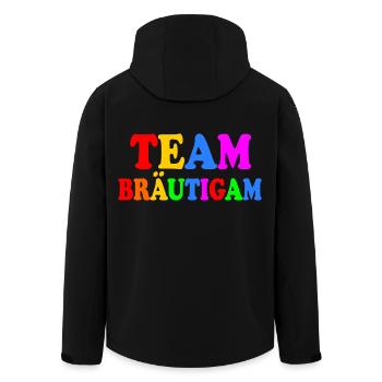 Team bräutigam - Recycelte Männer Softshell-Jacke von Stanley/Stella - Schwarz - Hinten - AI Model Male 185 light (185cm)