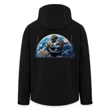 L’homme et la femme de la terre – Les éléments de la nature - Veste softshell homme en polyester recyclé Stanley/Stella - noir - Dos - AI Model Male 185 light (185cm)