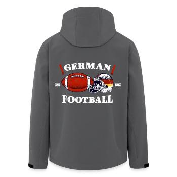 German Football - Men’s Recycled Softshell Jacket by Stanley/Stella - anthracite - Back - AI Model Male 185 light (185cm)