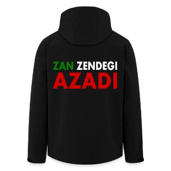 women life freedom Zan zendegi azadi - Recycelte Männer Softshell-Jacke von Stanley/Stella - Schwarz - Hinten - AI Model Male 185 light (185cm)