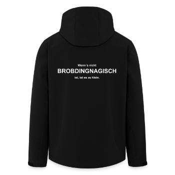 BROBDINGNAGISCH Geschenk, Geschenkidee - Recycelte Männer Softshell-Jacke von Stanley/Stella - Schwarz - Hinten - AI Model Male 185 light (185cm)