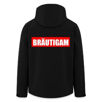 bräutigam - Recycelte Männer Softshell-Jacke von Stanley/Stella - Schwarz - Hinten - AI Model Male 185 light (185cm)