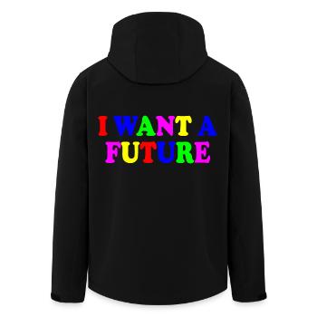 I want a future - Veste softshell homme en polyester recyclé Stanley/Stella - noir - Dos - AI Model Male 185 light (185cm)