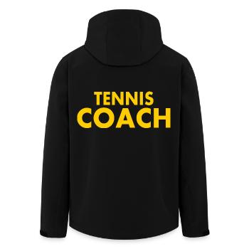 Tennis coach - Men’s Recycled Softshell Jacket by Stanley/Stella - black - Back - AI Model Male 185 light (185cm)