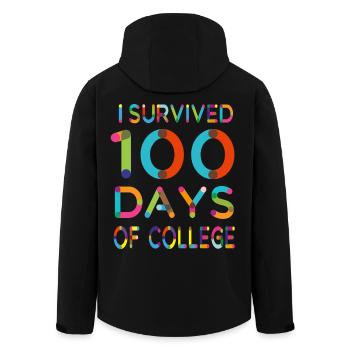I Survived 100 Days of College - Recycelte Männer Softshell-Jacke von Stanley/Stella - Schwarz - Hinten - AI Model Male 185 light (185cm)
