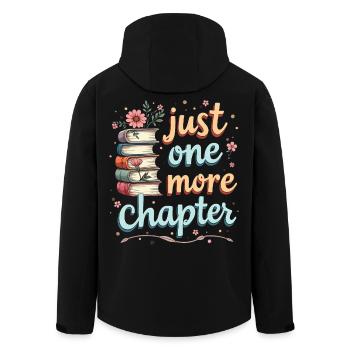 Just One More Chapter Book Reading - Book Lover - Men’s Recycled Softshell Jacket by Stanley/Stella - black - Back - AI Model Male 185 light (185cm)