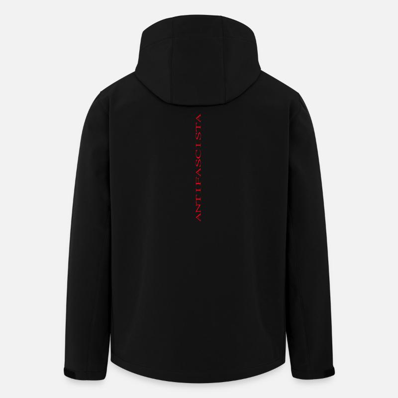 Schriftzug Antifascista vertikal (gestretched) - Recycelte Männer Softshell-Jacke von Stanley/Stella - Schwarz