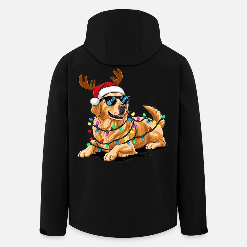 Golden Retriever Weihnachten - Recycelte Männer Softshell-Jacke von Stanley/Stella - Schwarz