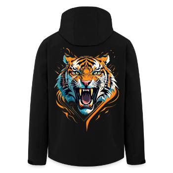 Wilder Tiger - Recycelte Männer Softshell-Jacke von Stanley/Stella - Schwarz - Hinten - AI Model Male 185 light (185cm)