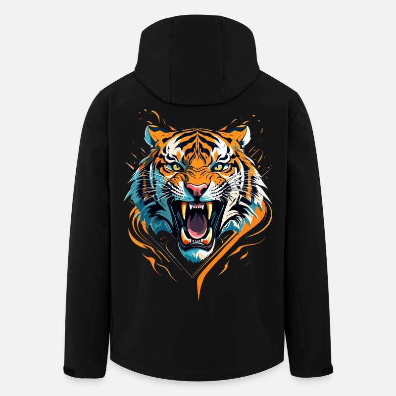 Wilder Tiger - Recycelte Männer Softshell-Jacke von Stanley/Stella - Schwarz