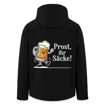 Prost, ihr Säcke ! - Recycelte Männer Softshell-Jacke von Stanley/Stella - Schwarz - Hinten - AI Model Male 185 light (185cm)