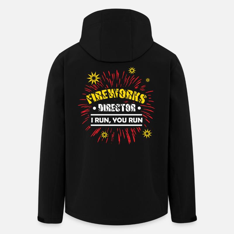 Feu d'artifice pyrotechnie pyrotechnique - Veste softshell homme en polyester recyclé Stanley/Stella - noir