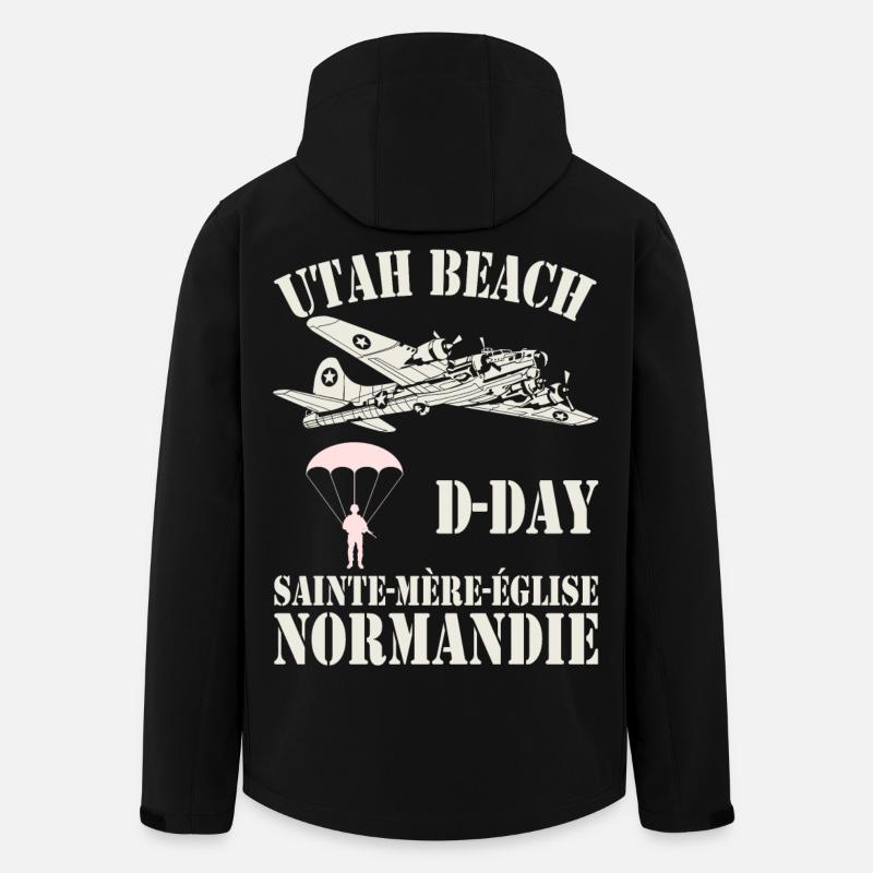 Utah Beach D-Day Sainte-Mère-Église - Veste softshell homme en polyester recyclé Stanley/Stella - noir