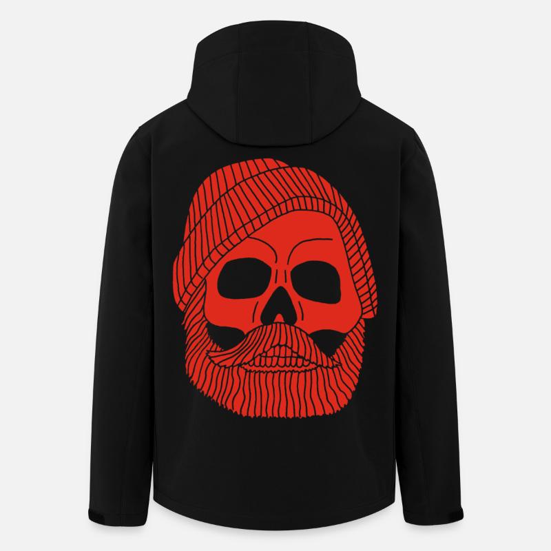 Crâne de marin pêcheur rouge - Veste softshell homme en polyester recyclé Stanley/Stella - noir