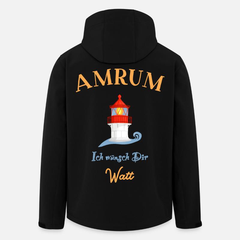 Amrum, Leuchtturm Norddorf, Ich wünsch Dir Watt - Recycelte Männer Softshell-Jacke von Stanley/Stella - Schwarz