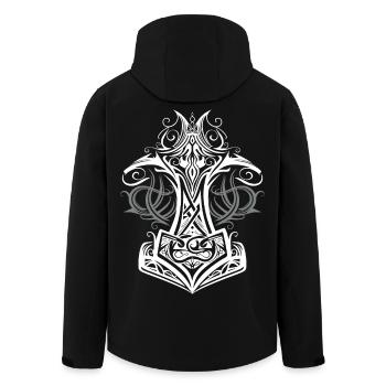 Marteau de Thor Mjolnir Viking symbole - Veste softshell homme en polyester recyclé Stanley/Stella - noir - Dos - AI Model Male 185 light (185cm)