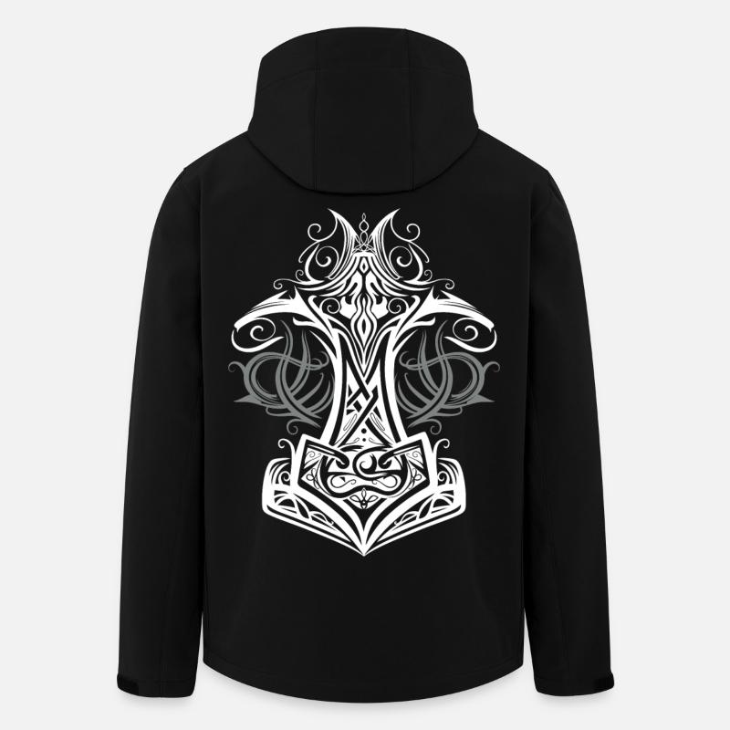 Thors Hammer Mjolnir Wikinger Symbol - Recycelte Männer Softshell-Jacke von Stanley/Stella - Schwarz