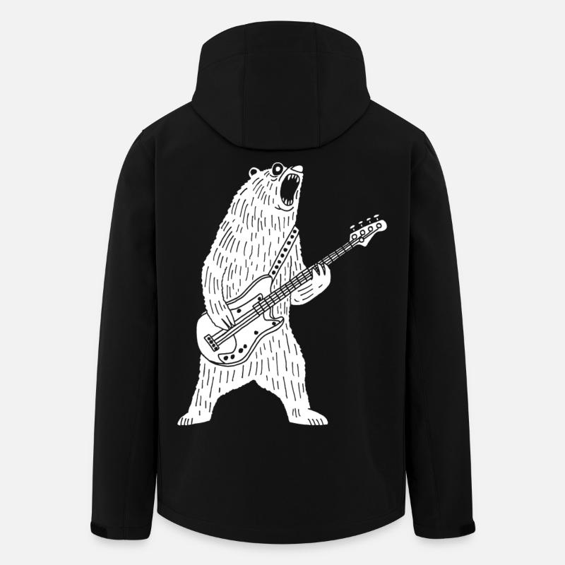 Eisbär-Gitarrist - Recycelte Männer Softshell-Jacke von Stanley/Stella - Schwarz