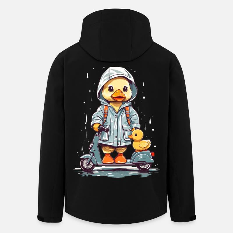 Süße Ente mit Roller - Recycelte Männer Softshell-Jacke von Stanley/Stella - Schwarz