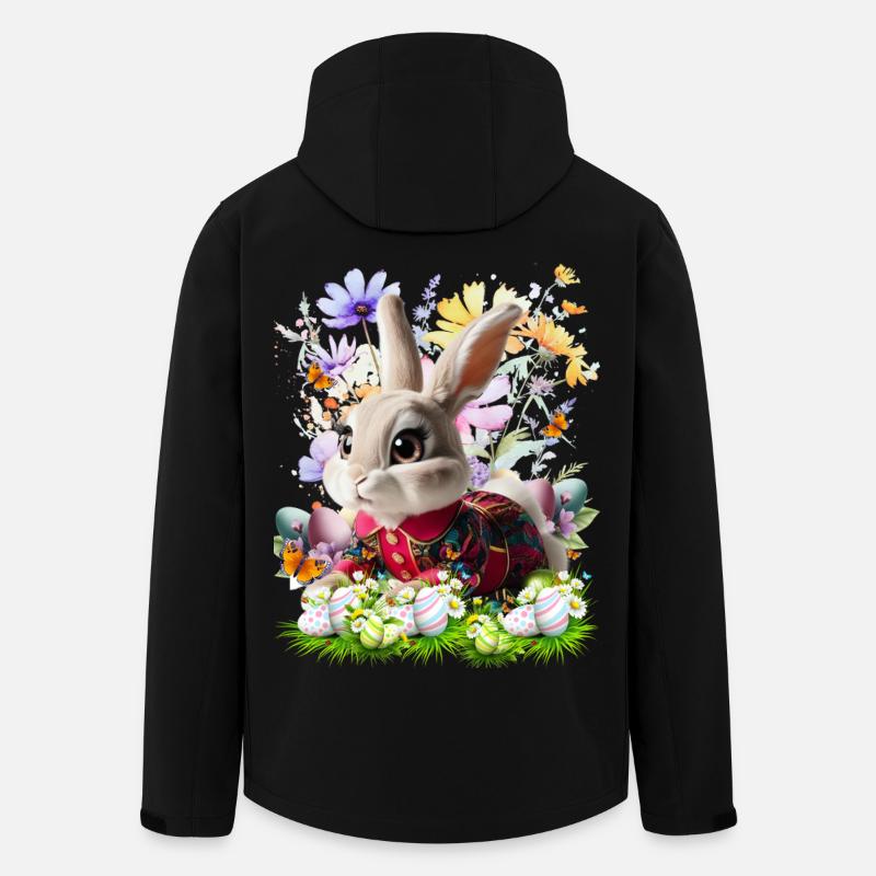 Osterhase im Blumenfeld - Recycelte Männer Softshell-Jacke von Stanley/Stella - Schwarz