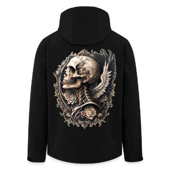 Tête de mort baroque ailes fleurs vintage gothique - Veste softshell homme en polyester recyclé Stanley/Stella - noir - Dos - AI Model Male 185 light (185cm)