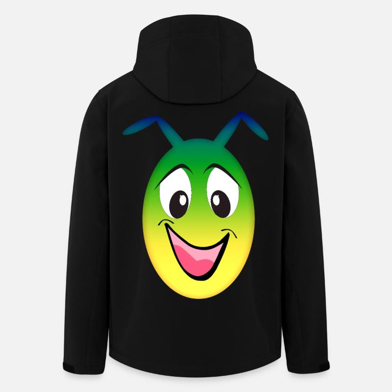Rainbow Alien Cheerful Face - Men’s Recycled Softshell Jacket by Stanley/Stella - black