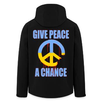 Give Peace a Chance – Ukraine Peace Symbol Art Now - Men’s Recycled Softshell Jacket by Stanley/Stella - black - Back - AI Model Male 185 light (185cm)