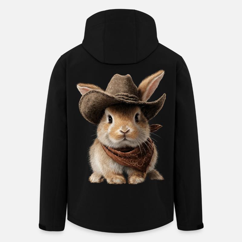 Bunny Rabbit Cowboy Hat Western Country - Men’s Recycled Softshell Jacket by Stanley/Stella - black