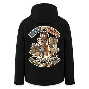 Fauché mais heureux - Cadeau drôle du propriétaire de cheval - Veste softshell homme en polyester recyclé Stanley/Stella - noir - Dos - AI Model Male 185 light (185cm)