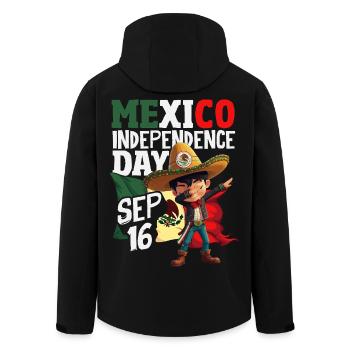 Fierté du Mexique & Maison Drapeau du Mexique - Veste softshell homme en polyester recyclé Stanley/Stella - noir - Dos - AI Model Male 185 light (185cm)