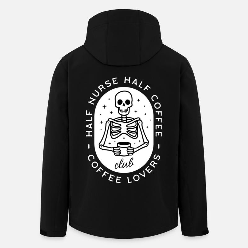 Krankenschwester Kaffee pflegt dunklen Humor-Skelett - Recycelte Männer Softshell-Jacke von Stanley/Stella - Schwarz