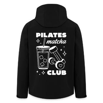 Pilates and matcha latte lovers club - Men’s Recycled Softshell Jacket by Stanley/Stella - black - Back - AI Model Male 185 light (185cm)