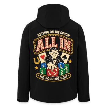 All In Poker and Casino - Men’s Recycled Softshell Jacket by Stanley/Stella - black - Back - AI Model Male 185 light (185cm)