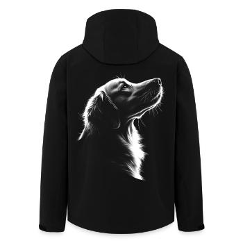 Golden Retriever Portrait Dog Dog Goldie - Men’s Recycled Softshell Jacket by Stanley/Stella - black - Back - AI Model Male 185 light (185cm)