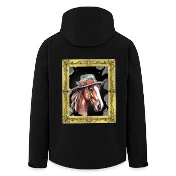 Pferdekopf Pferd Pferde Stute Ross Gaul - Recycelte Männer Softshell-Jacke von Stanley/Stella - Schwarz - Hinten - AI Model Male 185 light (185cm)