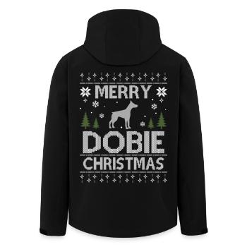 Merry Dobie Christmas Dogs Ugly Christmas Dogs - Veste softshell homme en polyester recyclé Stanley/Stella - noir - Dos - AI Model Male 185 light (185cm)