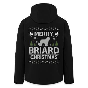 Merry Briard Christmas Dogs Ugly Christmas Dogs - Men’s Recycled Softshell Jacket by Stanley/Stella - black - Back - AI Model Male 185 light (185cm)