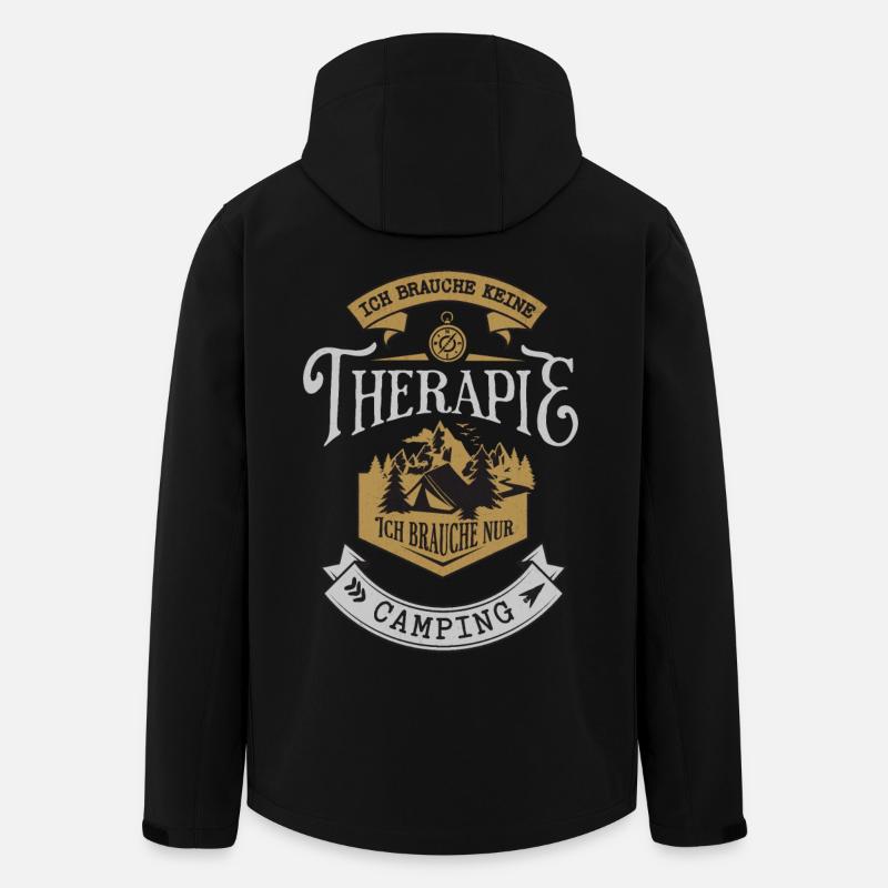 Lustiger Camping Spruch Ich brauche keine Therapie - Recycelte Männer Softshell-Jacke von Stanley/Stella - Schwarz