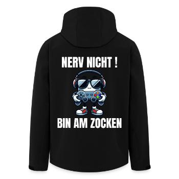 Lustiges Gaming Design Nerv nicht! Bin am Zocken - Recycelte Männer Softshell-Jacke von Stanley/Stella - Schwarz - Hinten - AI Model Male 185 light (185cm)