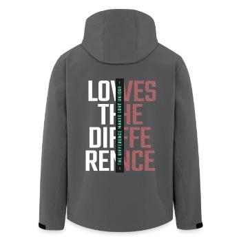 Liebe macht den Unterschied Einzigartige Liebe - Recycelte Männer Softshell-Jacke von Stanley/Stella - Anthrazit - Hinten - AI Model Male 185 light (185cm)