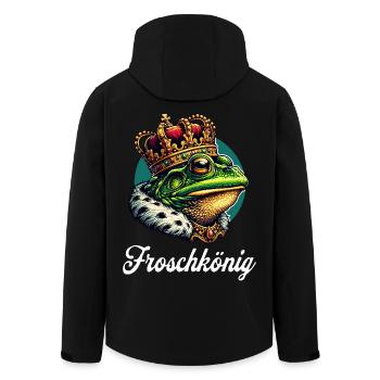 Froschkönig Krone Partner Fasching Karneval - Recycelte Männer Softshell-Jacke von Stanley/Stella - Schwarz - Hinten - AI Model Male 185 light (185cm)