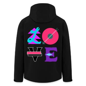 Beautiful Love Colorful Font Typography Arrow - Men’s Recycled Softshell Jacket by Stanley/Stella - black - Back - AI Model Male 185 light (185cm)