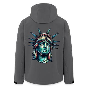 Tears of Liberty – Statue of Liberty Artwork - Men’s Recycled Softshell Jacket by Stanley/Stella - black - Back - AI Model Male 185 light (185cm)