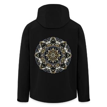 Mandala Modern Harmonie Geometrie Kunst - Recycelte Männer Softshell-Jacke von Stanley/Stella - Schwarz - Hinten - AI Model Male 185 light (185cm)