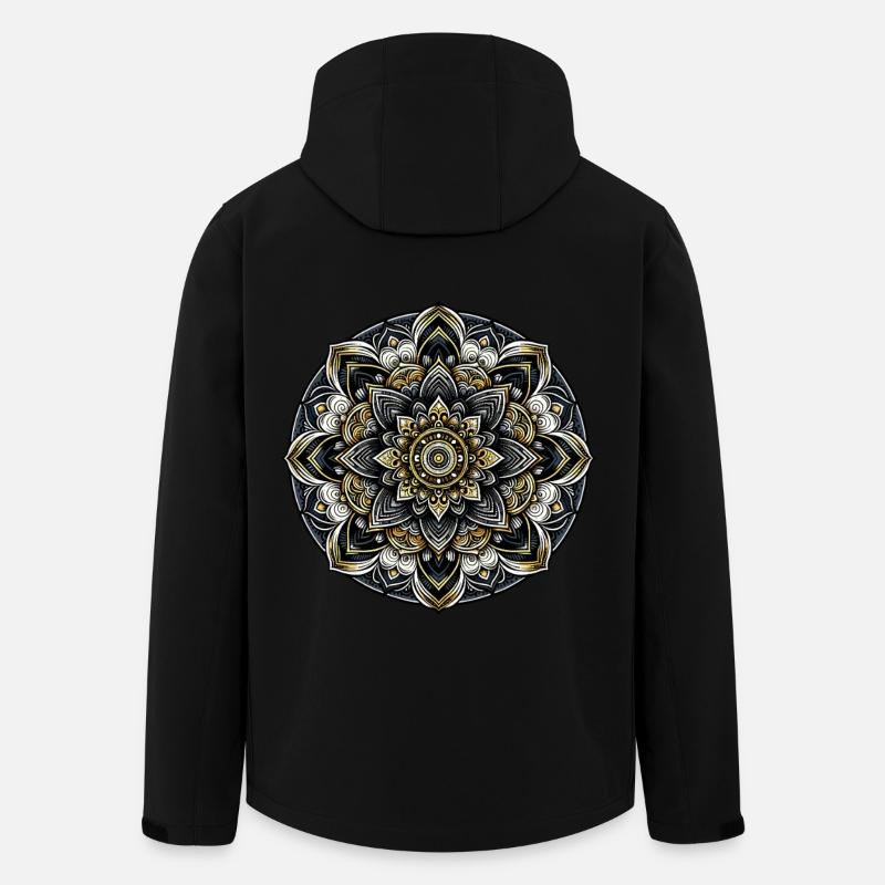 Mandala Harmonie Moderne Géométrie Art - Veste softshell homme en polyester recyclé Stanley/Stella - noir