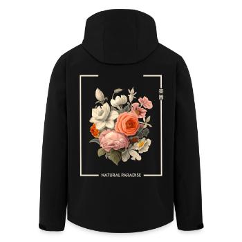 Japon Fleur Paradis Naturel Streetwear - Veste softshell homme en polyester recyclé Stanley/Stella - noir - Dos - AI Model Male 185 light (185cm)